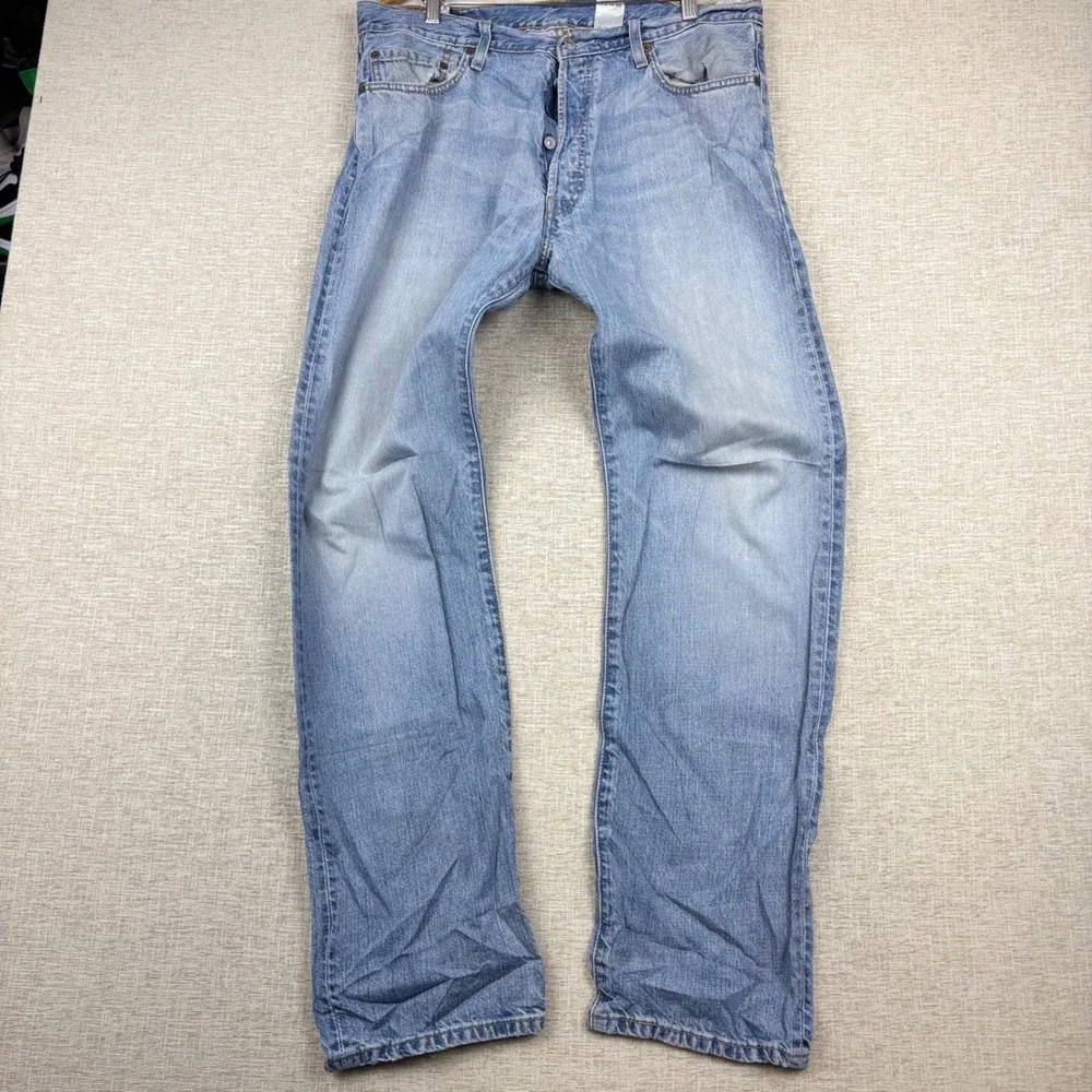 Vintage Levis 501 Mens 36x34 Original Fit Jeans Thigh Faded Denim